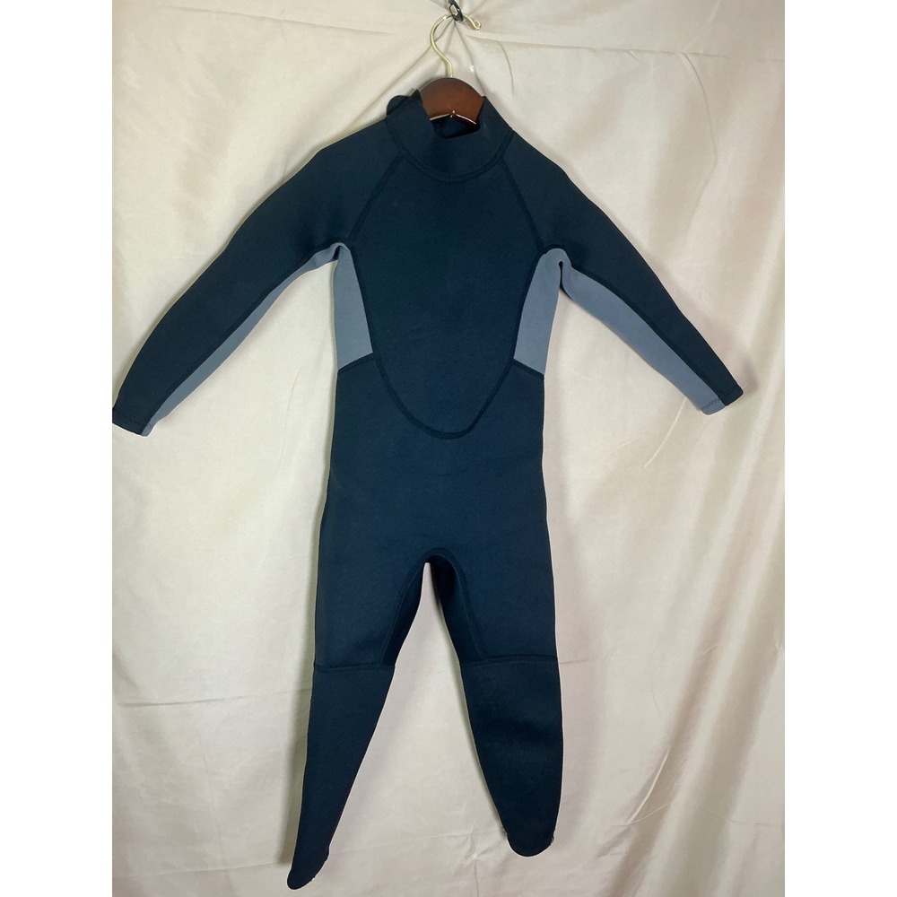 Realon Sports Full Wetsuit Small Black Grey Excellent Neoprene Back Zip